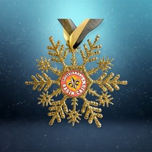 Louisiana RAGIN CAJUNS Snowflake Ornament *NEW*